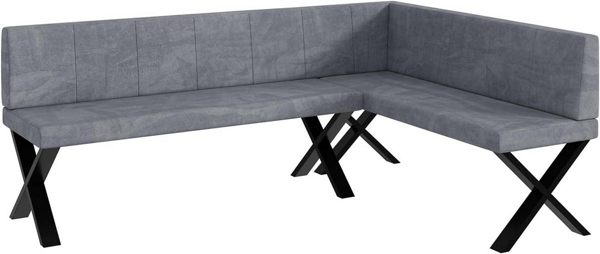 ECKBANK PETER_X - Grau, Textil (142/196cm) - Meblini