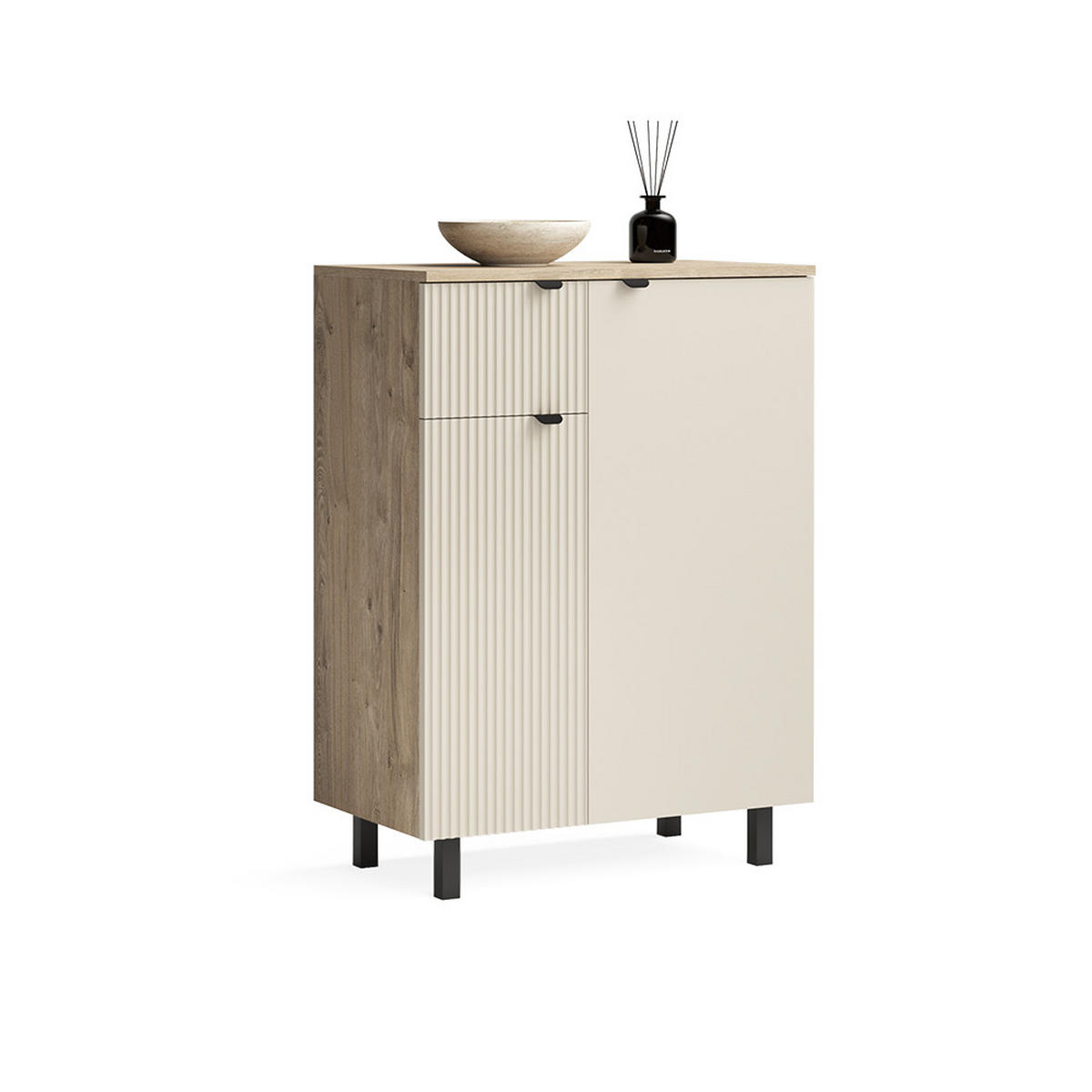 KOMMODE Puerto, Eiche/Cashmere, 69 x 95 cm - Kaschmir/Eichefarben, Holzwerkstoff (69/95/40cm) - Vicco
