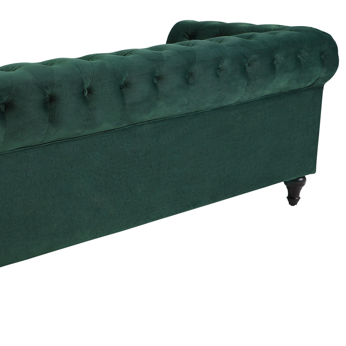 3-SITZER-SOFA Samtstoff Grün Chesterfield - Hellgrün, Textil (202/70/75cm) - Beliani