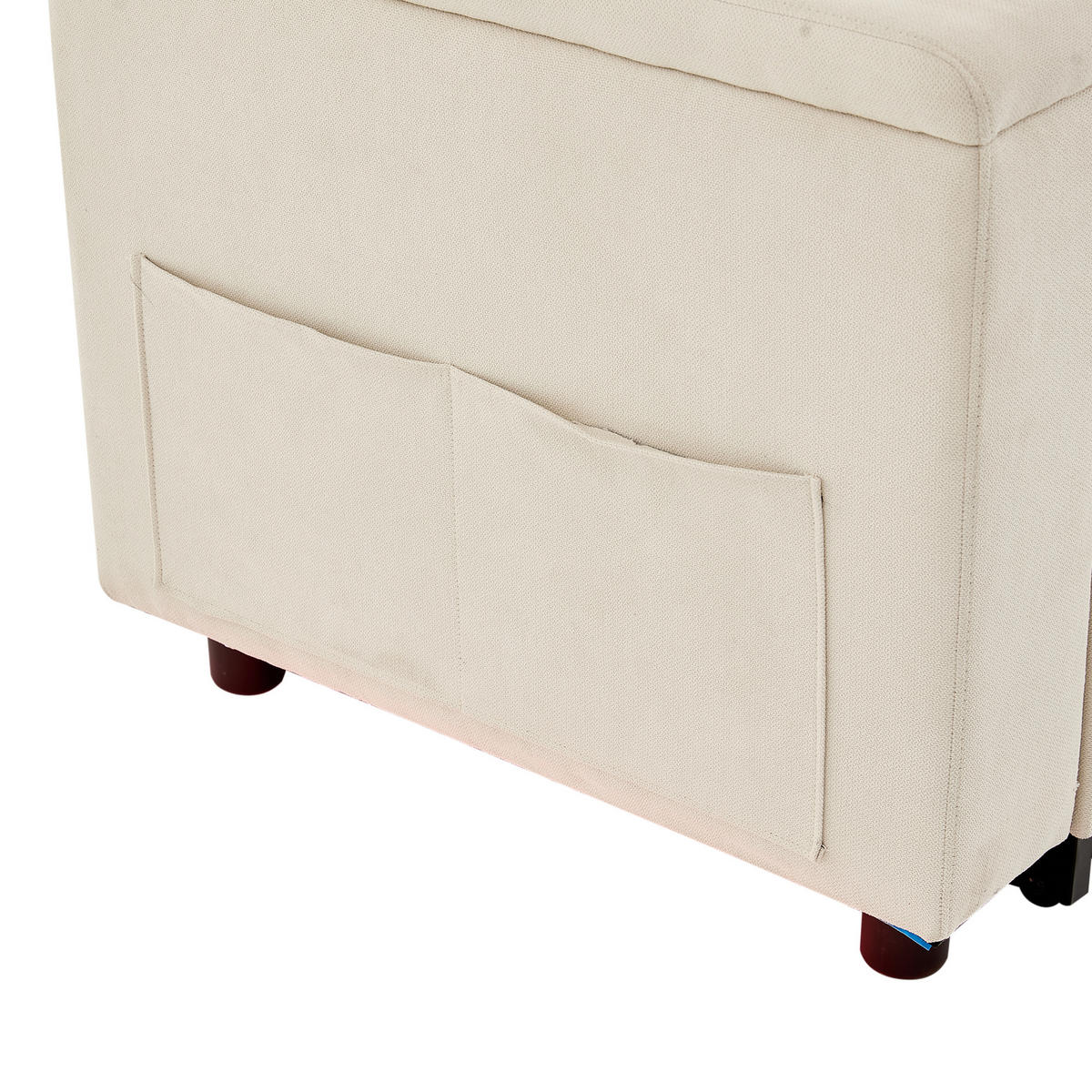3-SITZER SCHLAFSOFA Vliesstoff Beige mit Stauraum, LED, USB und Typ-C - Beige, Holzwerkstoff/Textil (208/146cm) - WISHDOR