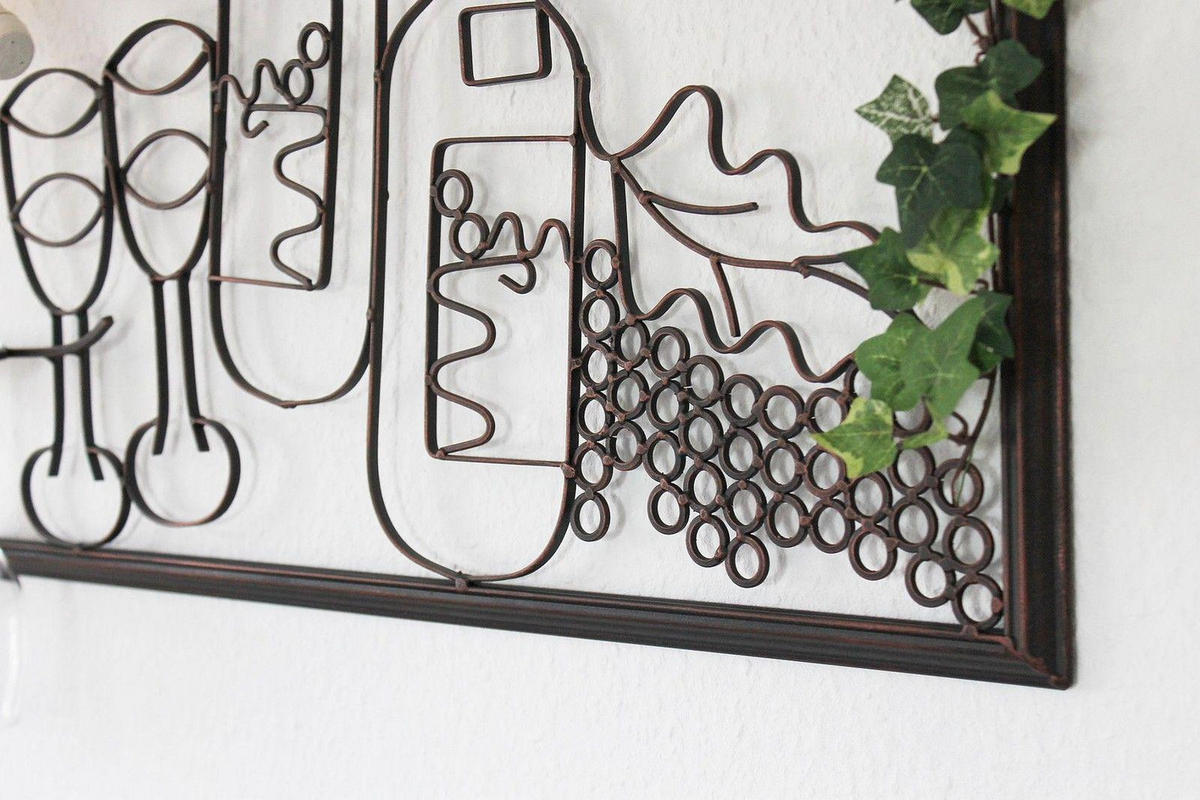 WEINREGAL für die Wand aus Metall 64 cm 91975 - Braun, Metall (64/45/10cm) - DanDiBo