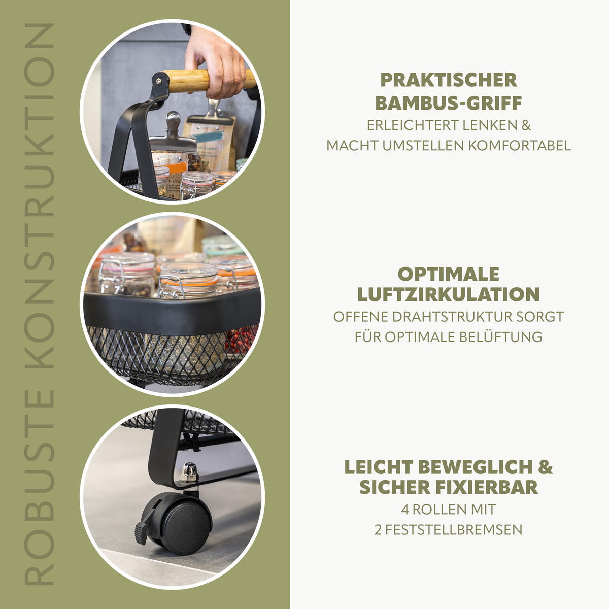 SERVIERWAGEN, schwarz, Metall - Schwarz, Metall (57/38/6.5cm) - eluno