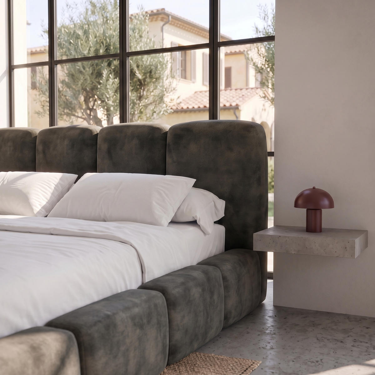 POLSTERBETT SUENO MAXI 180x200 cm in Graphitgrau, gepolstertes Kopfteil, Metalllattenrost, Bettkasten, Velour-Stoff - Graphitfarben/Naturfarben, Holz/Textil (180/200cm) - Muffo