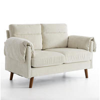 SOFA 2-Sitzer aus Chenille Beige - Beige, Holzwerkstoff (70/85/124cm) - Meubliv