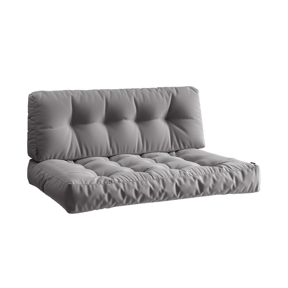PALETTENKISSENSET Ohio Grau 2 Teile, wasserabweisend - Grau, Textil (120/15/80cm) - Vicco