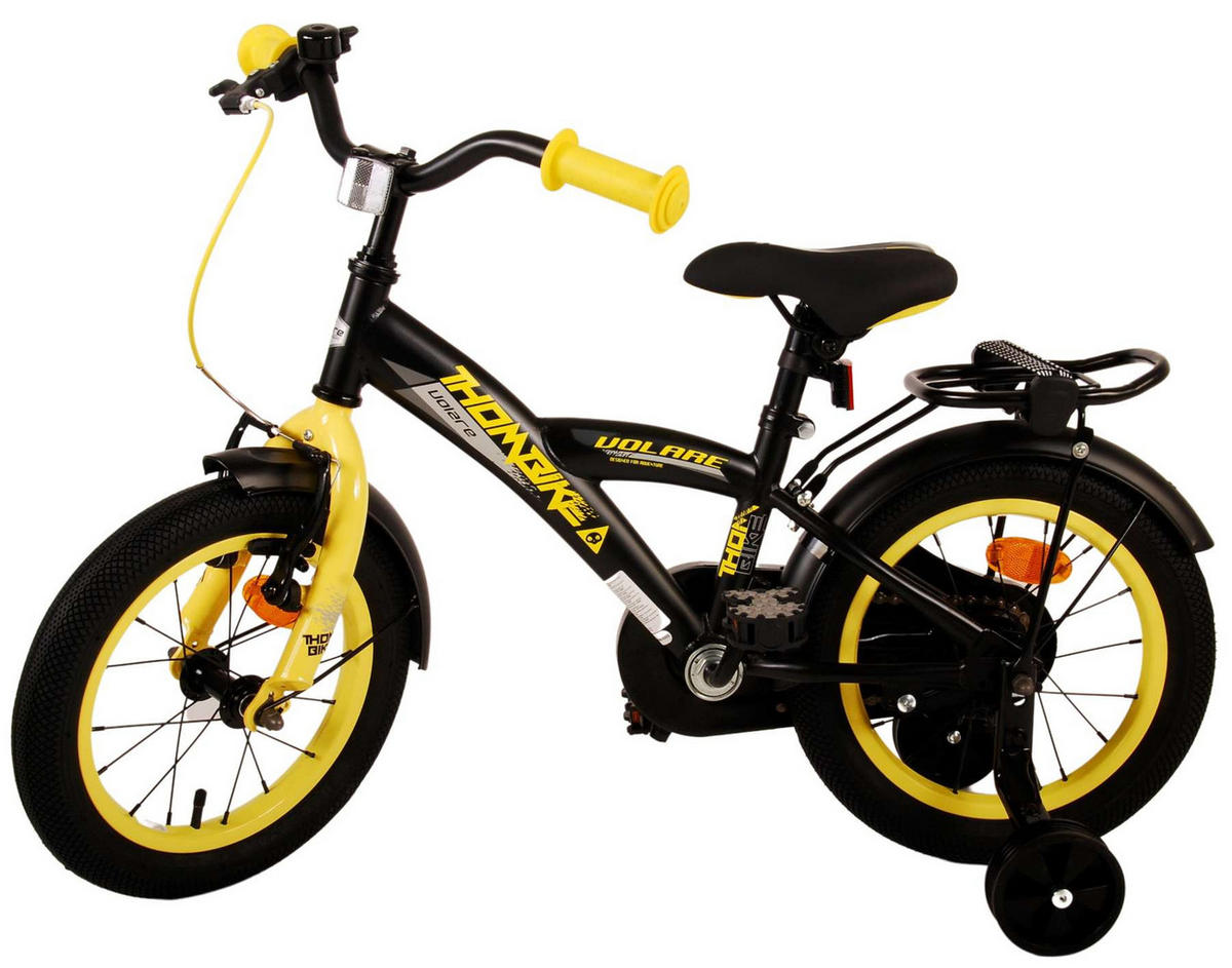 KINDERFAHRRAD Thornbike - Jungen - 14 Zoll - Rücktritt + Handbremse - Schwarz/Gelb - Gelb/Schwarz, Metall (46cm) - TPFSports