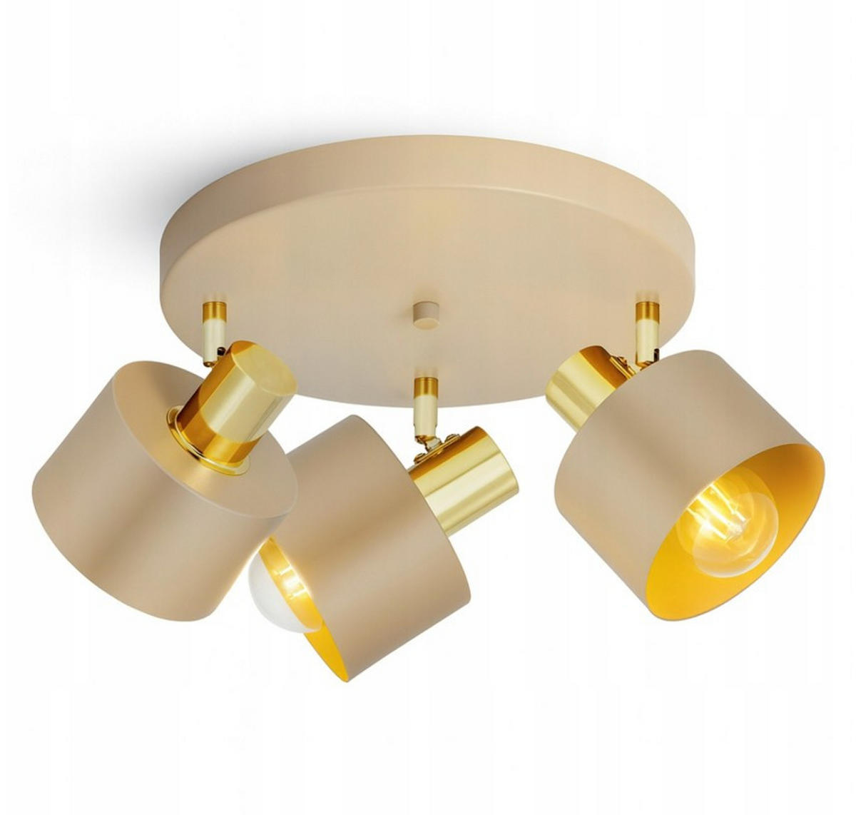 DECKENLEUCHTE Ecru - Beige/Goldfarben, Metall (40/40/21cm) - kiki design