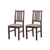 STUHL Bos 1 (2er Set) - Silberfarben/Nussbaumfarben, Holz (43/94/40cm) - Leaf Design