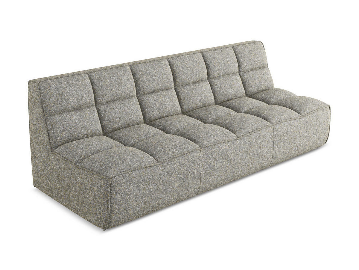 3-SITZER SOFA Strukturstoff Stoff Beige - Beige/Schwarz, Kunststoff/Textil (210/75/93cm) - Makamii