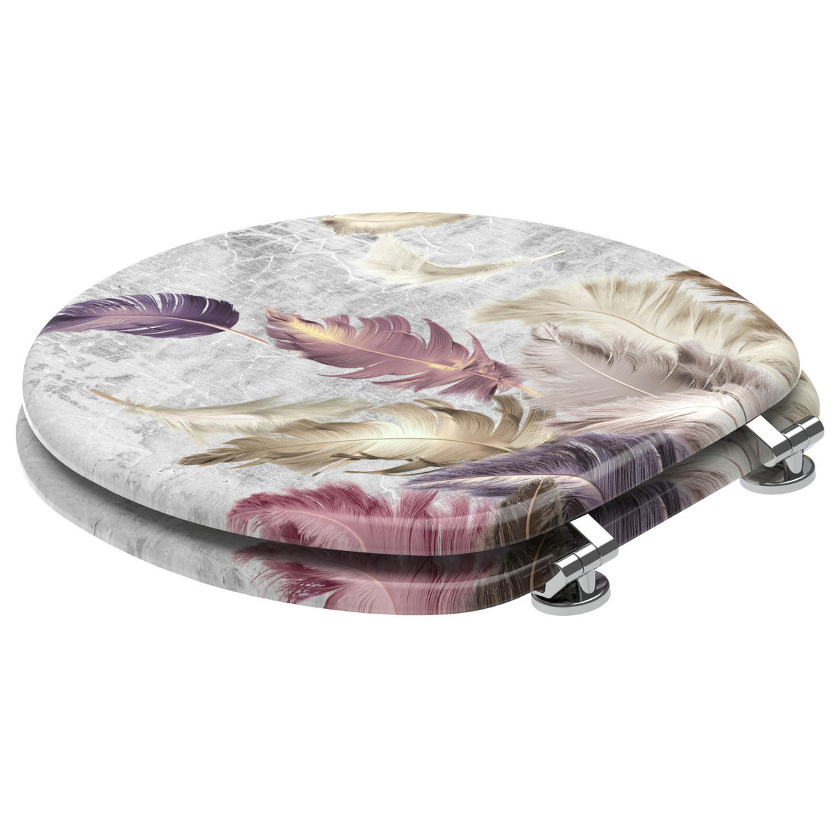 WC-SITZ Federn - Lila, Holzwerkstoff (38/6/47cm) - Sanilo