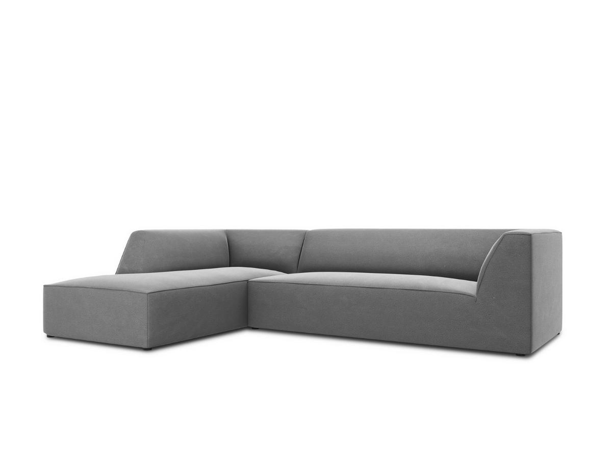 ECKSOFA links Ruby aus Samt grau 4 Sitzplätze - Grau, Textil (180/273cm) - Micadoni