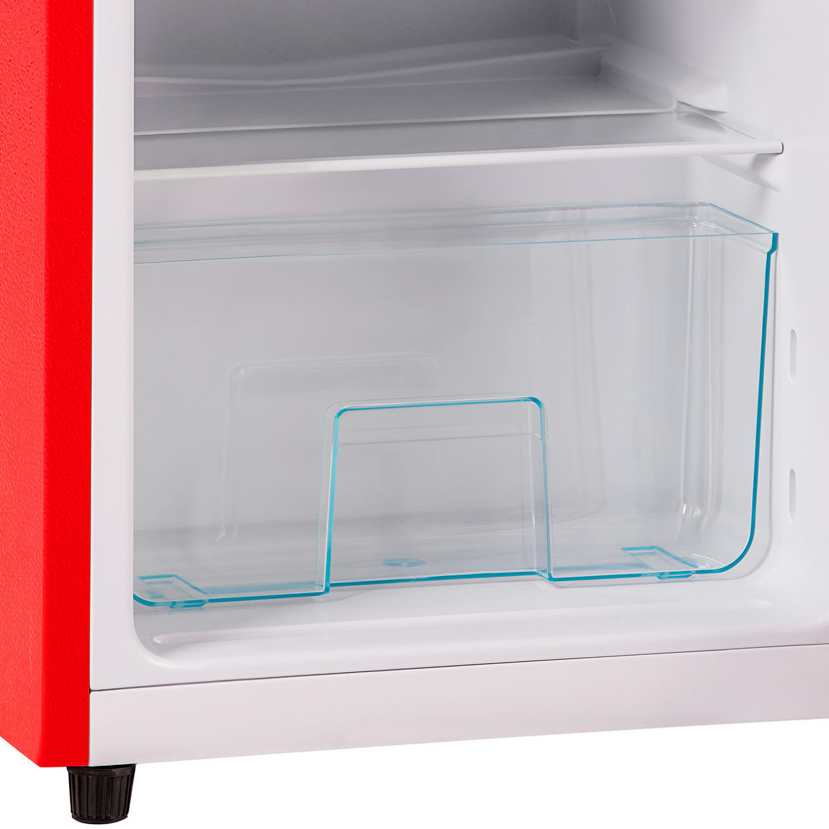 KÜHLSCHRÄNKE Retro Kühlschrank - Zweitürig - 60L - Rot - Mit Gefrierfach - Rot, Metall (47.5/90/95cm) - Raelunyi