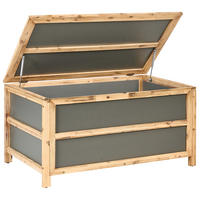AUFBEWAHRUNGSBOX Grau Acate - Hellbraun/Grau, Stein (121/61/72cm) - Beliani