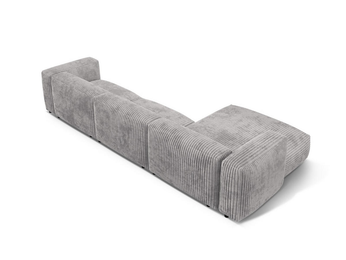 ECKSOFA modular links Martina aus Cord hellgrau 3 Sitzplätze - Hellgrau, Textil (176/332cm) - Micadoni