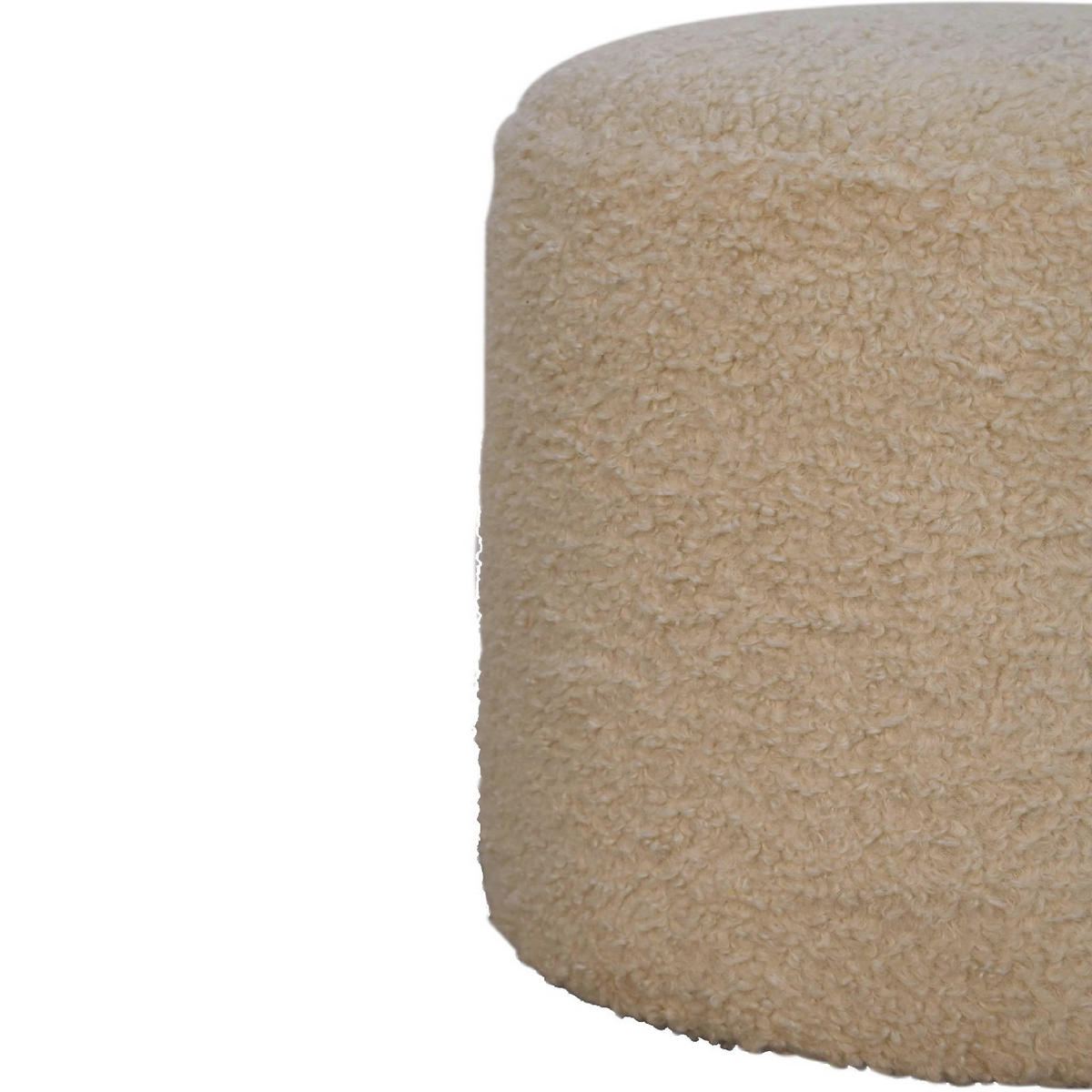 HOCKER aus Bouclé-Stoff - Messingfarben/Braun, Holz/Metall (37/38/37cm) - Artisan Furniture