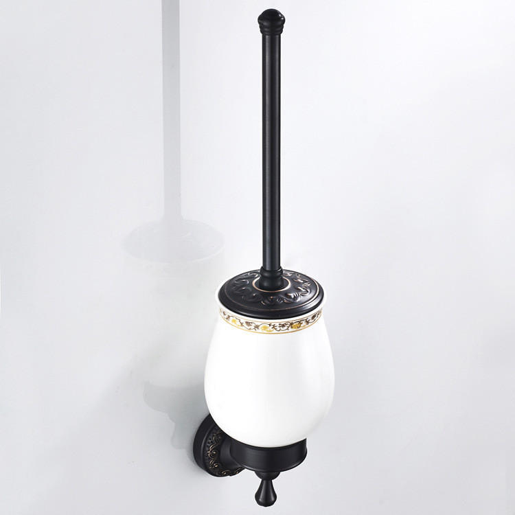 TOILETTENBÜRSTENHALTER – Vintage-Schwarz (17 x 10,5 x 36,5 cm) - Schwarz, Metall (11/42/11cm)