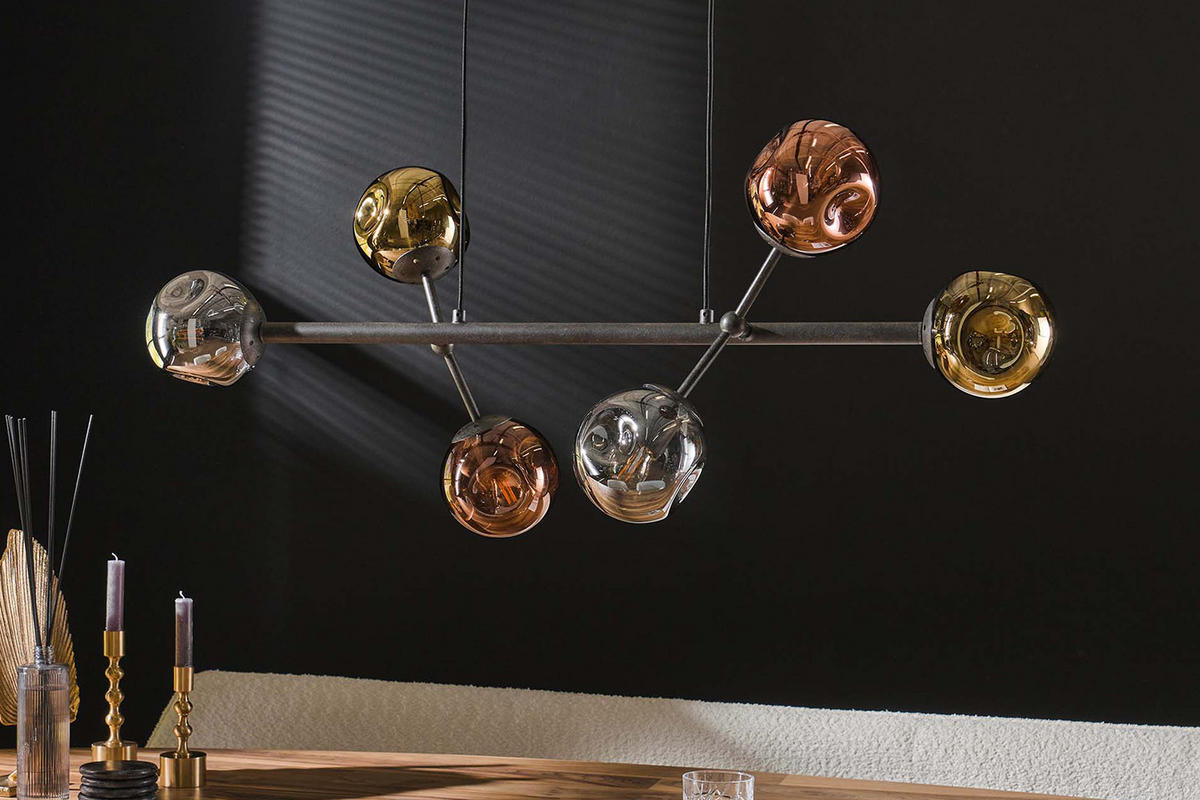 HÄNGELAMPE PELOTA Schwarz Glas - Schwarz, Glas (40/110/150cm) - KAWOLA