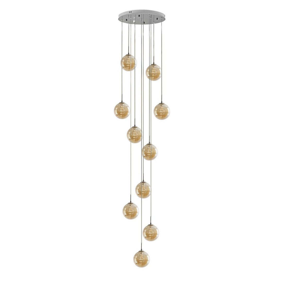 LED-HÄNGELEUCHTE Liorfalk 41/200/41 cm - Grau, Glas (41/41/200cm) - ZMH
