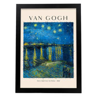 POSTER Star Night Auf Der Rhone A3 Schwarzer Rahmen - Schwarz, Papier (29.7/5/42cm) - Nacnic