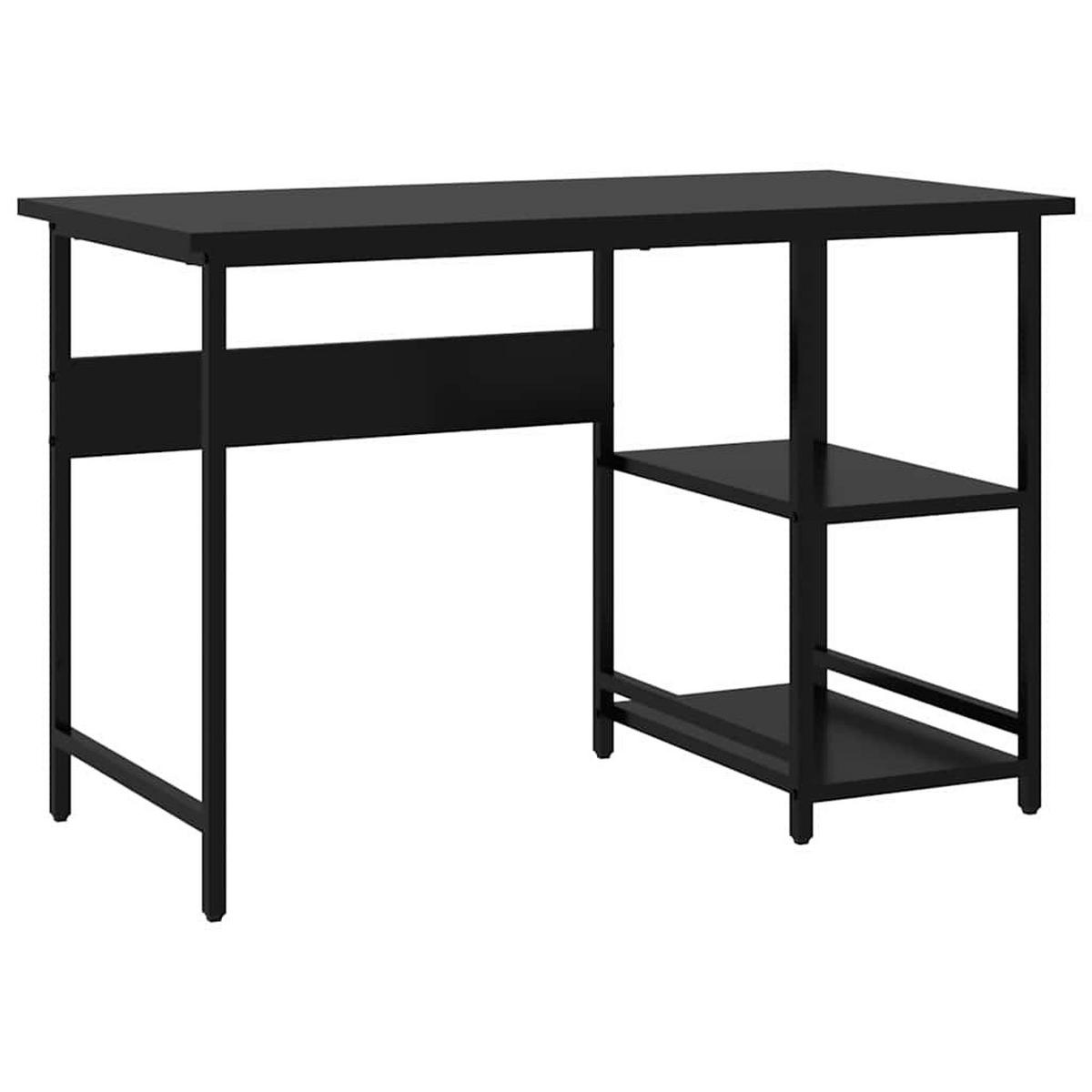 COMPUTERTISCH mit Regal 105/55/72 cm aus Mdf, Metall Schwarz - Schwarz, Holzwerkstoff (50/105/72cm) - vidaXL