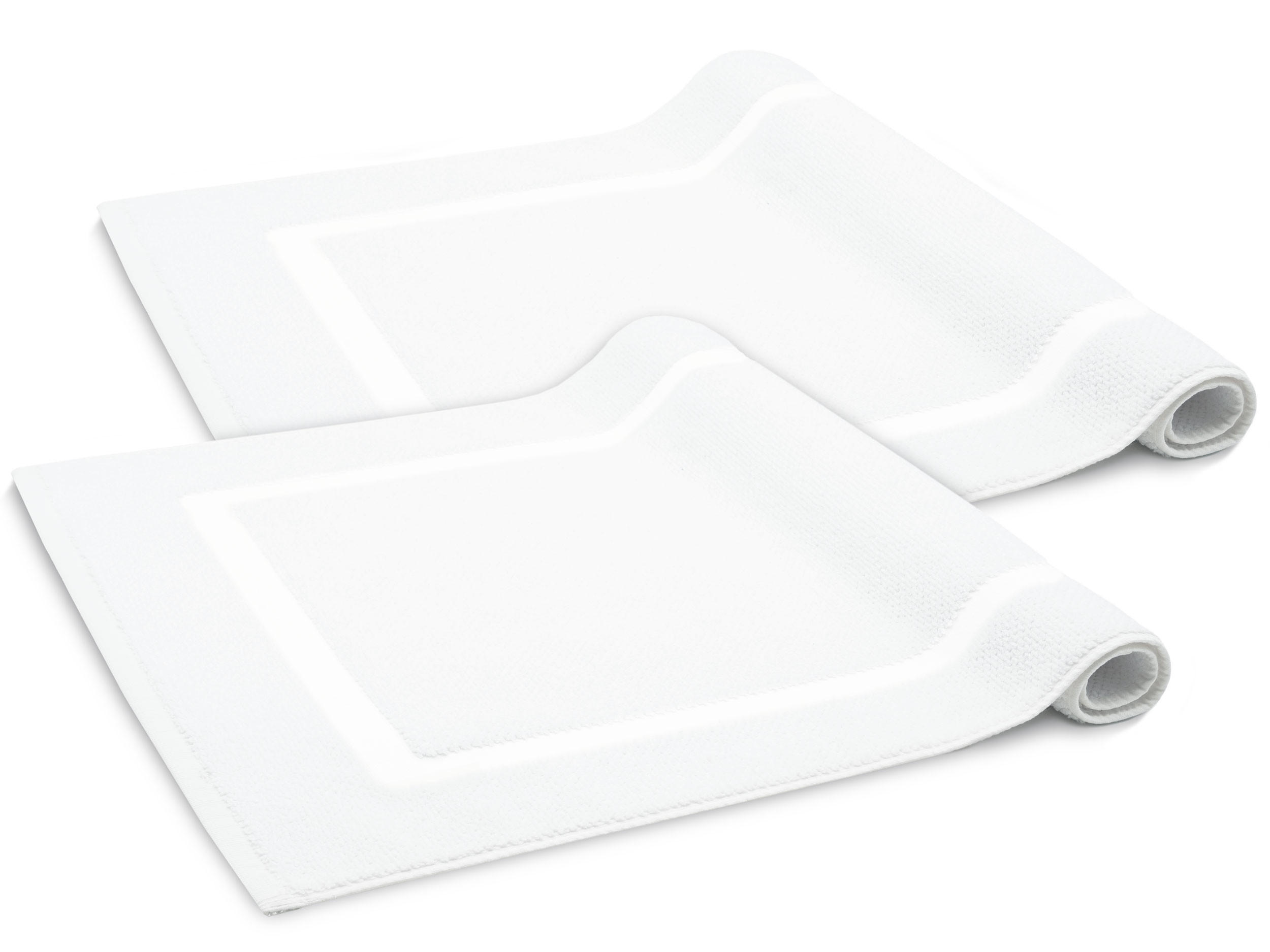 BADEMATTE, 2er-Set, 50x80 cm, 100% Baumwolle, Weiß - Weiß, Textil (50/80cm) - Zollner