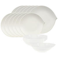 TAFELSERVICE Flow weiß 18er Set - Weiß, Keramik (1/1/1cm) - Villeroy & Boch
