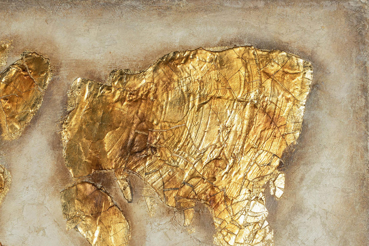 ÖLGEMÄLDE 120/80 cm - Beige/Goldfarben, Holz/Textil (3.24/80cm) - KUNSTLOFT