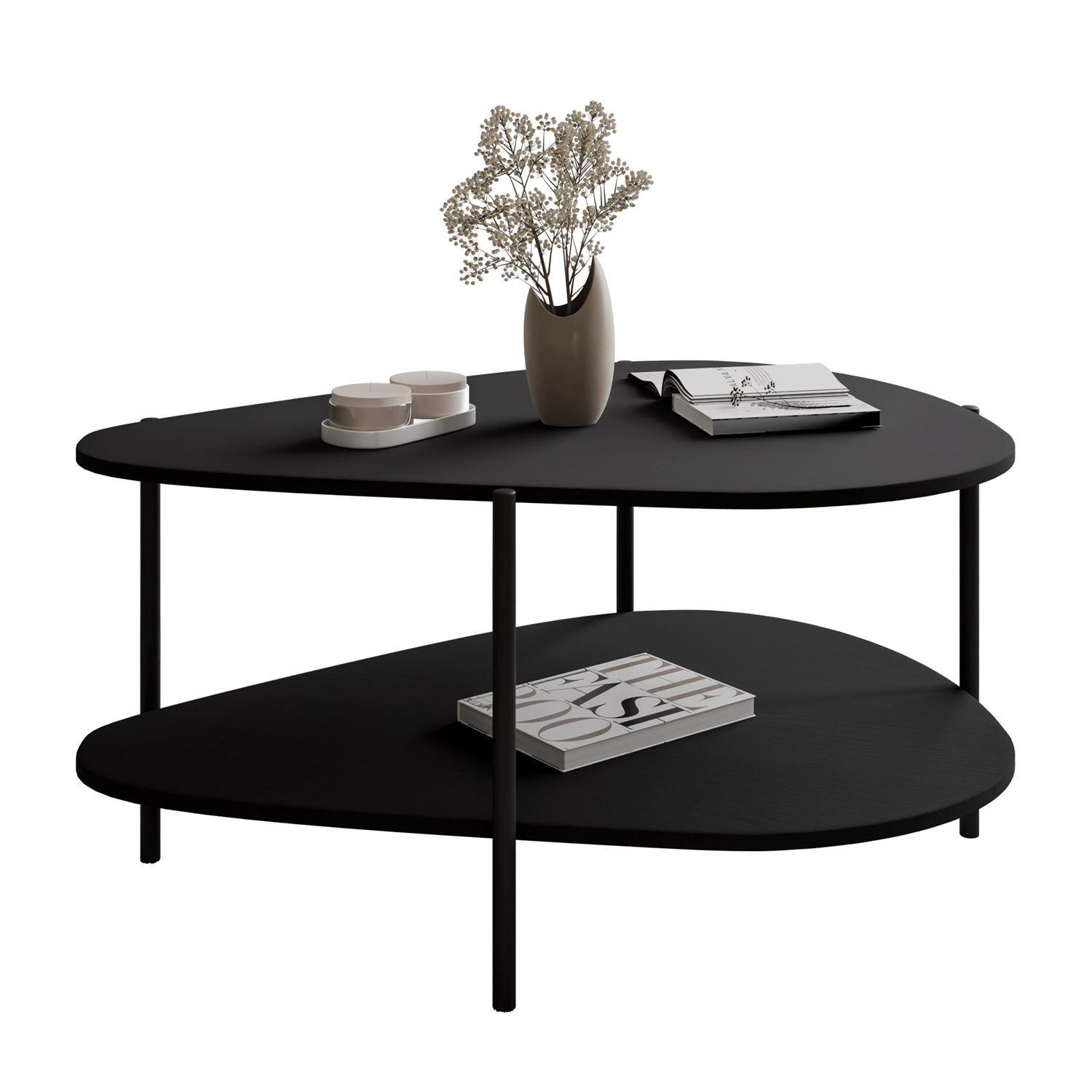 Lookway Couchtisch Schwarz 90x45x65 cm