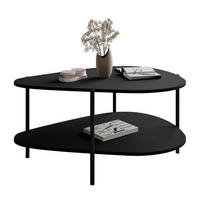 COUCHTISCH LUMI mit Ablage, Schwarz - Schwarz, Holzwerkstoff (65/90/45cm) - Lookway