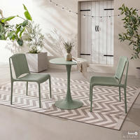 GARTENSITZGRUPPE - 3-teilig - Stahl / Polypropylen - Salbeigrün, Kunststoff/Metall - home24