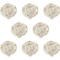 SCHRANKKNOPF Gold 8er-Set 31 mm Zinklegierung - Weiß, Metall (3.1/0.23/3.1cm)
