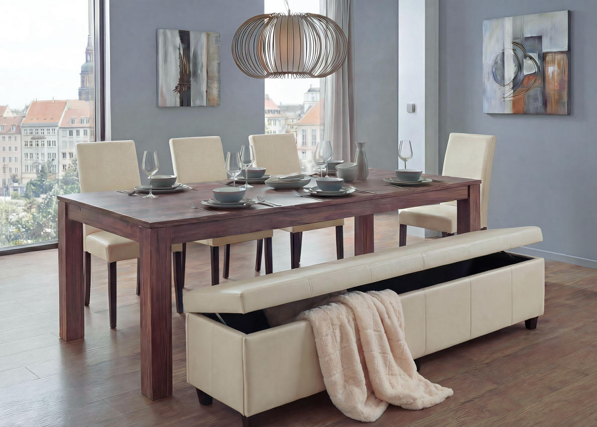 GARNITUR XXL White 5-teilig-Set - Weiß, Leder (48/90/56cm) - MCW