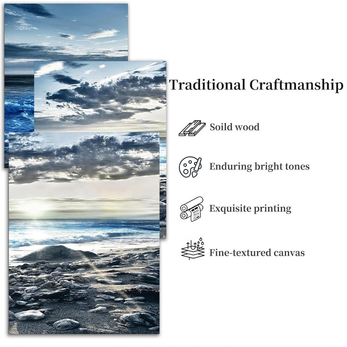 LEINWANDBILD Sonnenaufgang am Meer 40 x 30 cm - Blau, Textil (30/0.5cm)