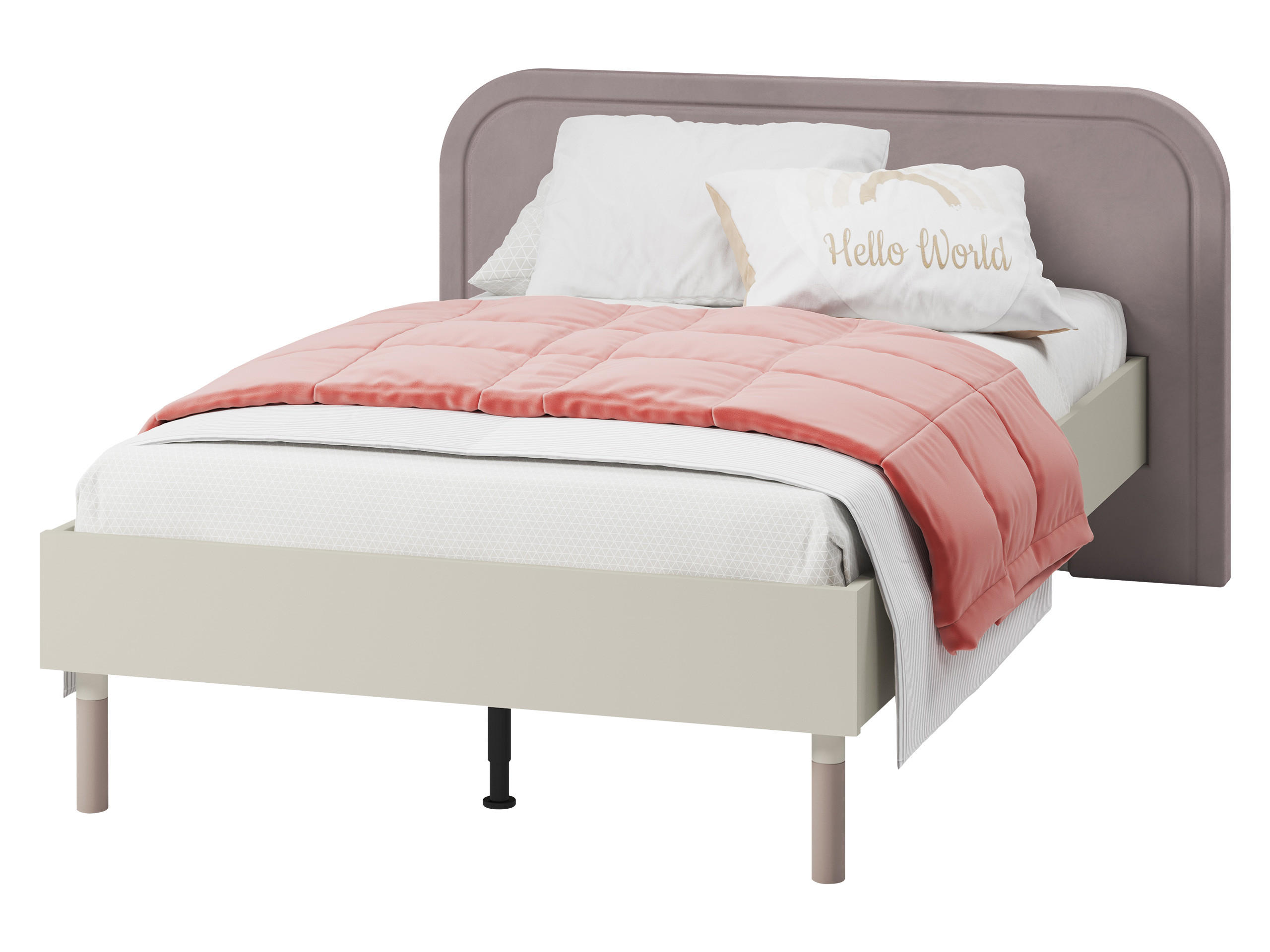 JUGENDBETT Harmony 120 HR09 - Kaschmir/Trüffeleichefarben, Holzwerkstoff/Metall (120/200cm) - MIRJAN24