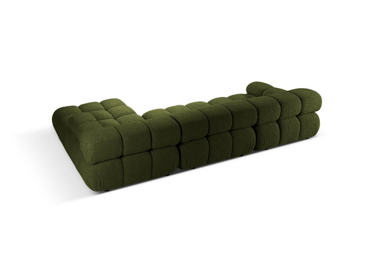 ECKSOFA modular rechts Bellis aus Boucle grün 4 Sitzplätze - Grün, Textil (155/282cm) - Micadoni