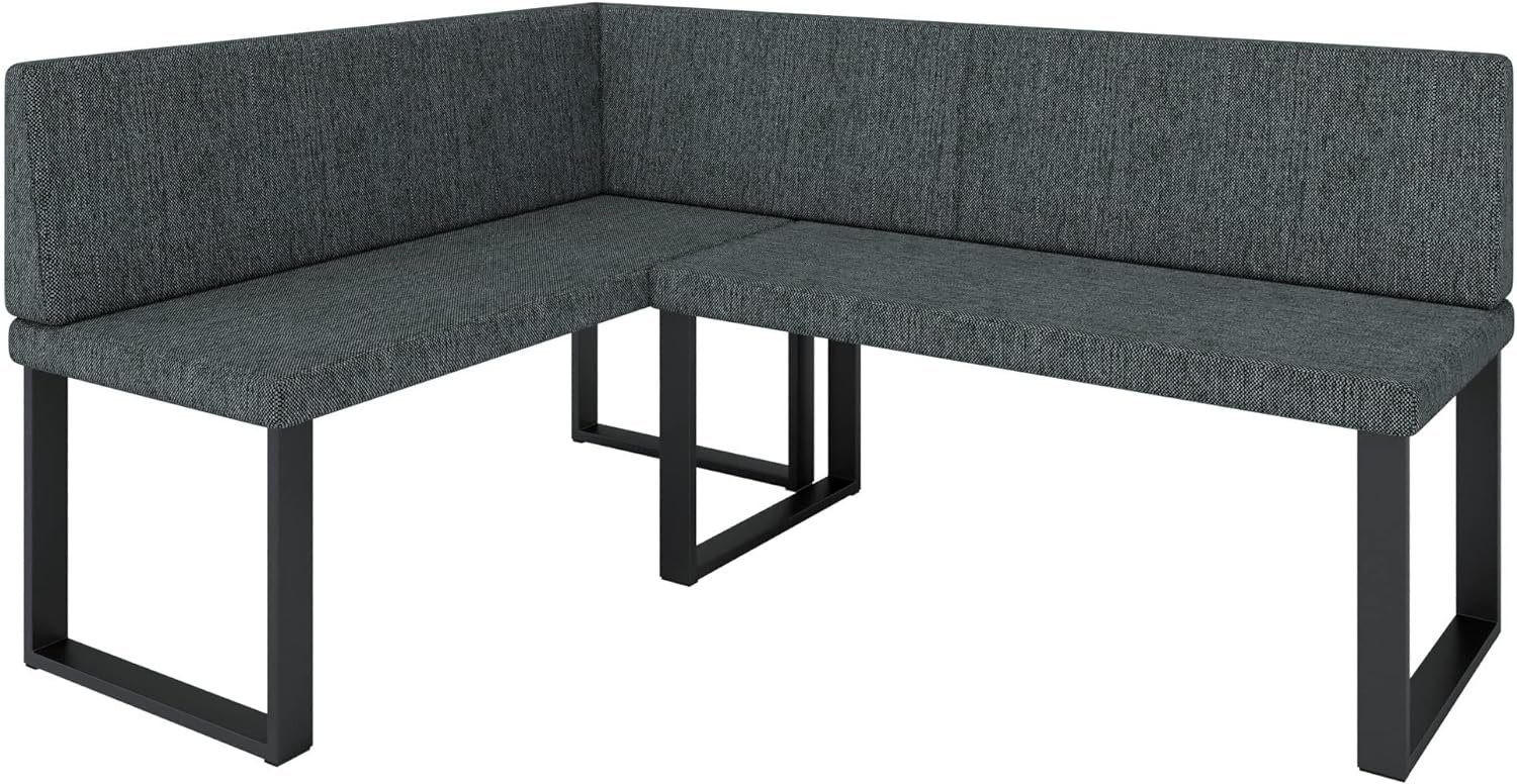 ECKBANK Alina - INARI-Stoff - 142 x 196 cm - Rechts - Grau - Grau, Textil/Metall (142/196cm) - AN-Moebel 4u