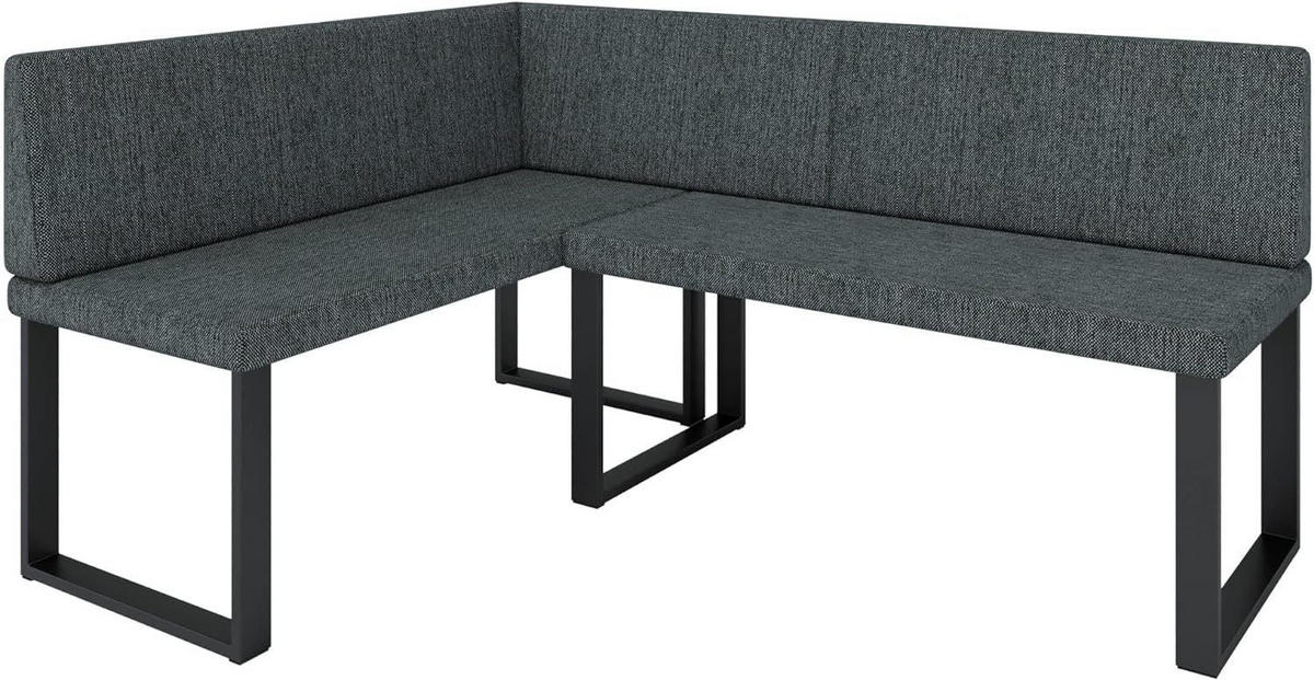 ECKBANK Alina - INARI-Stoff - 142 x 196 cm - Rechts - Grau - Grau, Textil/Metall (142/196cm) - AN-Moebel 4u