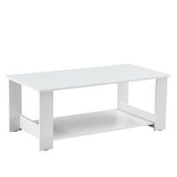 COUCHTISCH 110/55/42 cm Weiß mit Ablage aus MDF in Holzoptik - Weiß, Holzwerkstoff (110/55/42cm) - OKWISH