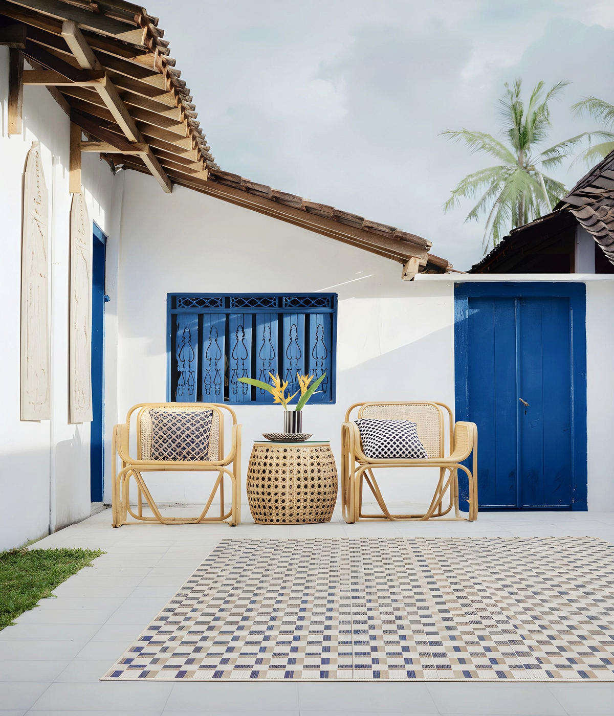 DESIGN Teppich für Innen und Außen blau - Blau, Textil (160/230cm) - AFK Living