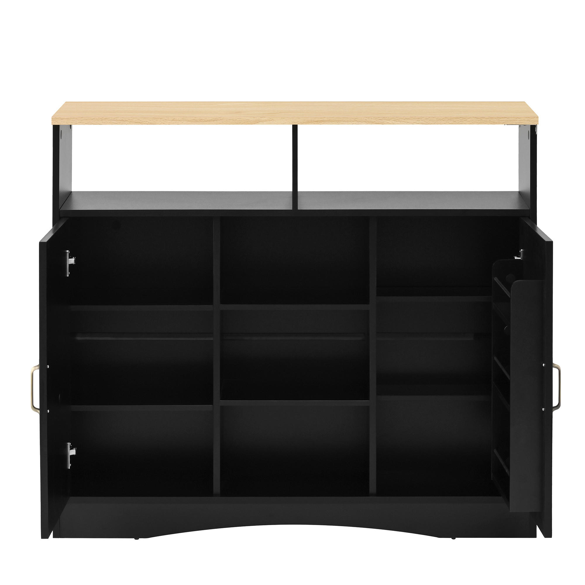 KÜCHENINSEL 110/34-68/97,5 cm schwarz mit klappbarer Arbeitsplatte - Schwarz, Holzwerkstoff (110/97.5/68cm) - OKWISH