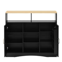 KÜCHENINSEL 110/34-68/97,5 cm schwarz mit klappbarer Arbeitsplatte - Schwarz, Holzwerkstoff (110/97.5/68cm) - OKWISH
