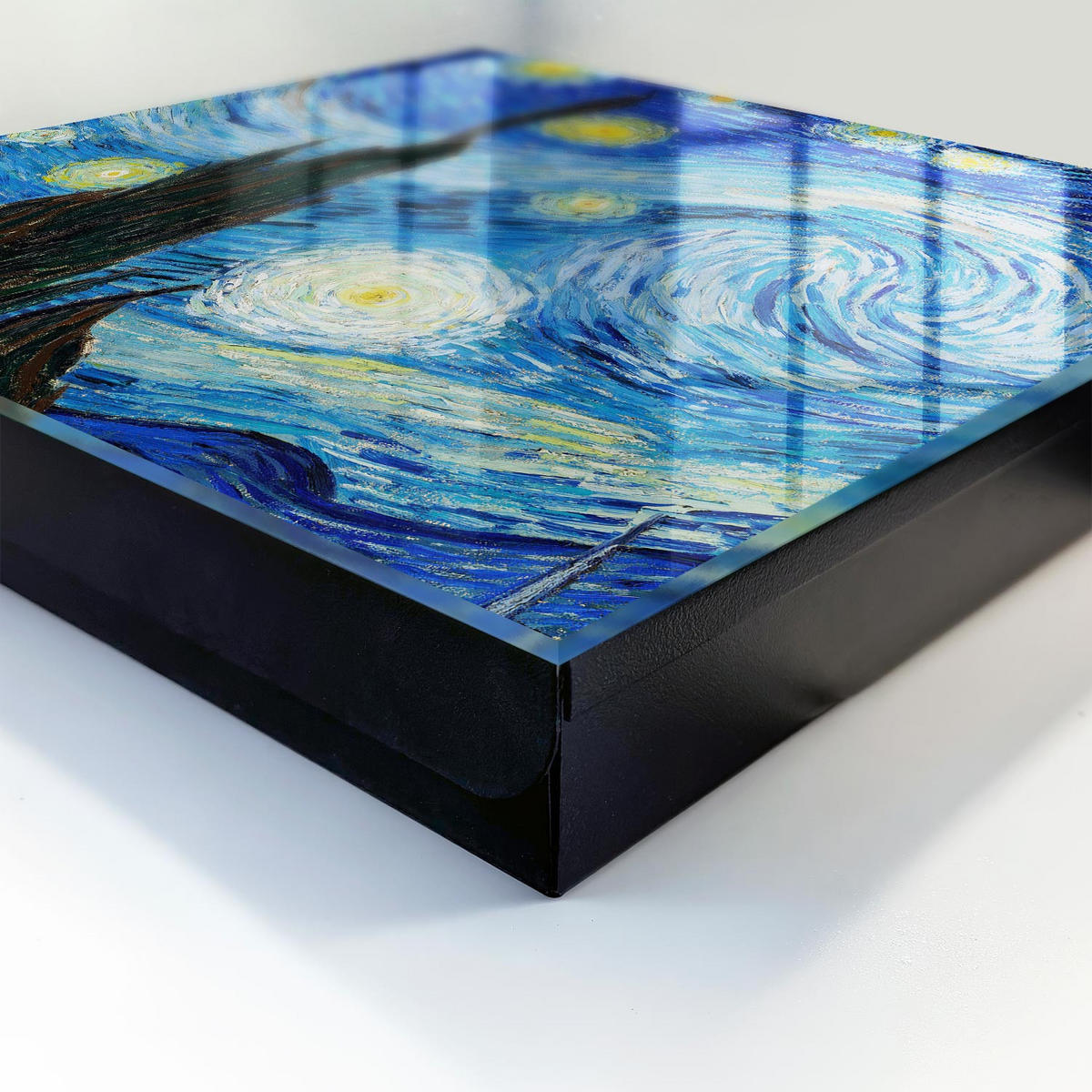 SCHLÜSSELBOX Schwarz 30x30 cm- Türöffnung nach rechts - Nachthimmel - Blau, Metall (30/30/5cm) - TULUP