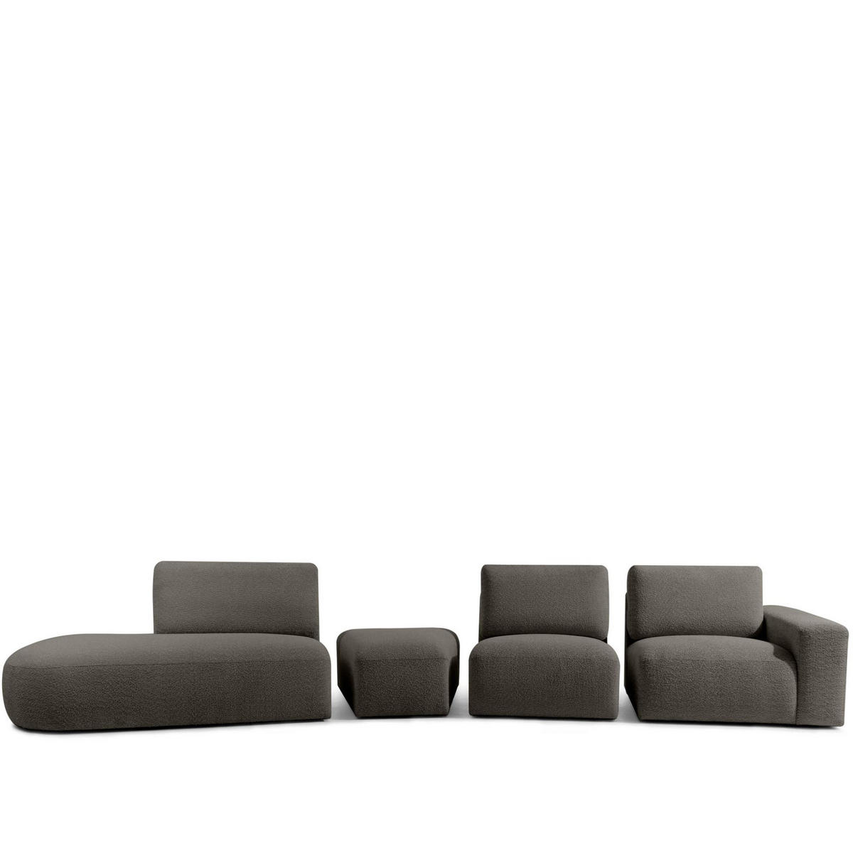 5-SITZER ECKSOFA ZUCCO Boucle links, Dunkelbraun - Dunkelbraun, Textil (430/84/105cm) - KONSIMO®