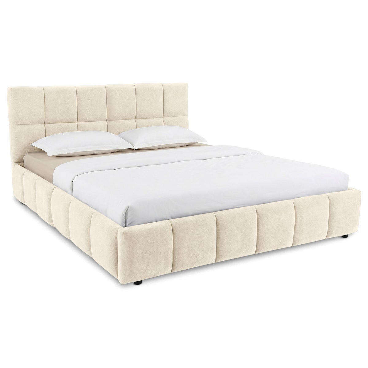 POLSTERBETT EMILIA 180x200 cm cremeweiß - Creme, Textil (180/200cm) - IDIMEX