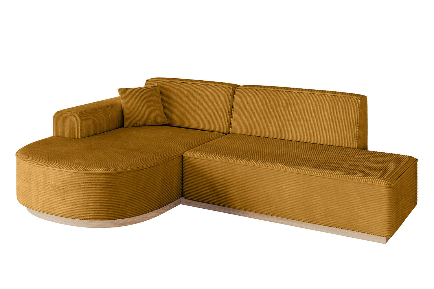 ECKSOFA Ottomane Links ARRIO-L1 - 243x171x83 cm Senfgelb - Currygelb/Gelb, Holzwerkstoff/Textil (243/171cm) - ALTDECOR