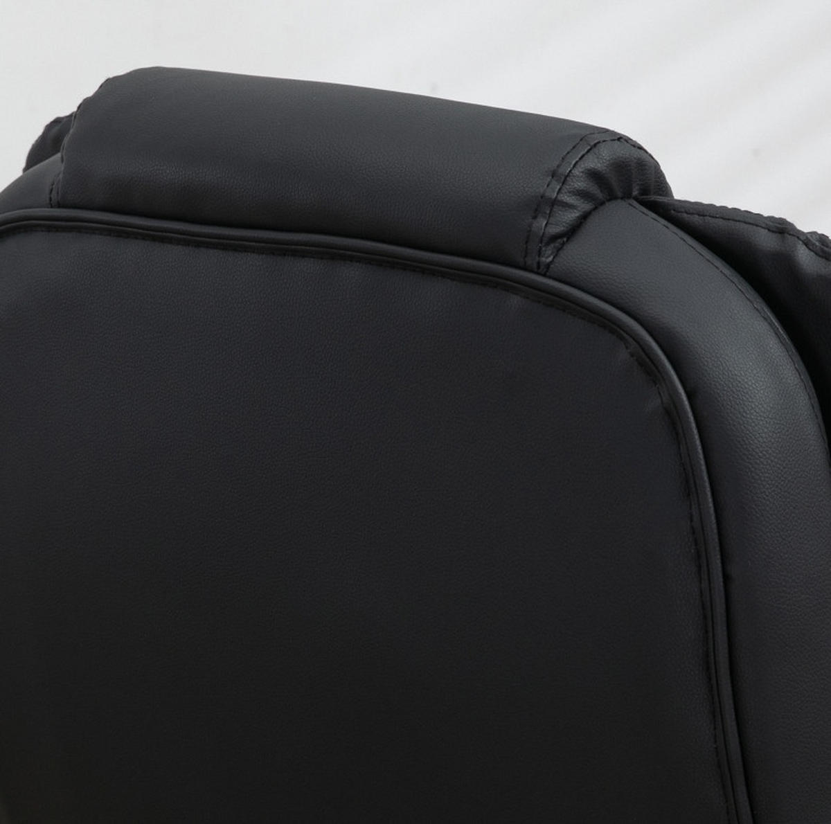DREHSTUHL Schwarz aus Bonded Leather mit Massagefunktion - Schwarz, Kunststoff (70/121/70cm) - OKMYHOME