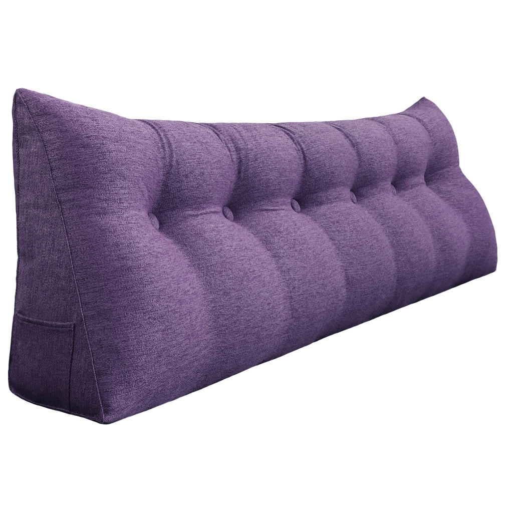 RÜCKENKISSEN für Bett Leinenlook Lila 180 cm - Lila, Textil (50/180cm) - Vercart