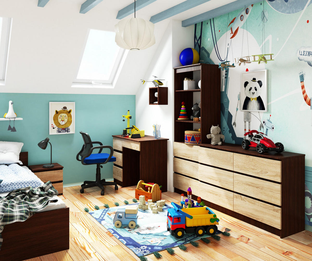 MEHRZWECKSCHRANK Wengefarben, Sonoma Eiche 60x180x35 cm - Wengefarben/Sonoma Eiche, Holzwerkstoff (60/180/35cm) - Akord