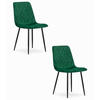 ESSZIMMERSTUHL 2-er Set TURIN dunkelgrüner Sitz - Dunkelgrün, Textil (44.5/88.5/53cm) - Valora