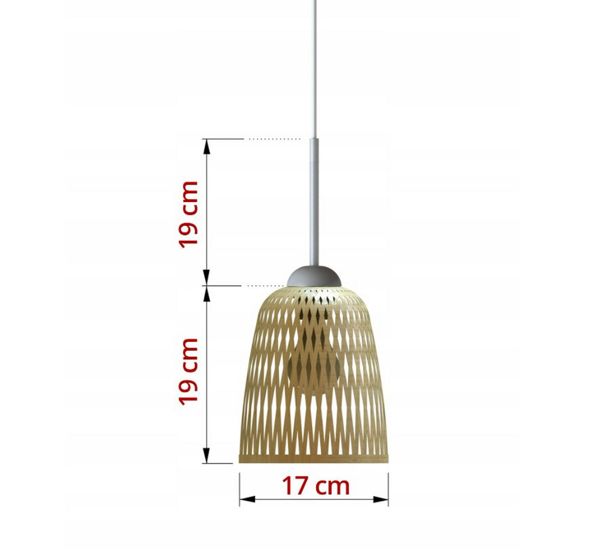 PENDELLEUCHTE BOHO - Schwarz/Weiß, Holz/Metall (40/40/100cm) - kiki design